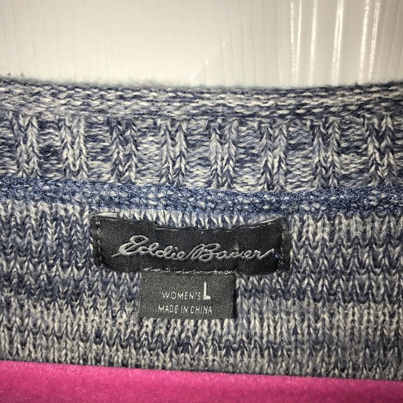 Eddie Bauer Heather Blue sweater - Picture 2 of 2